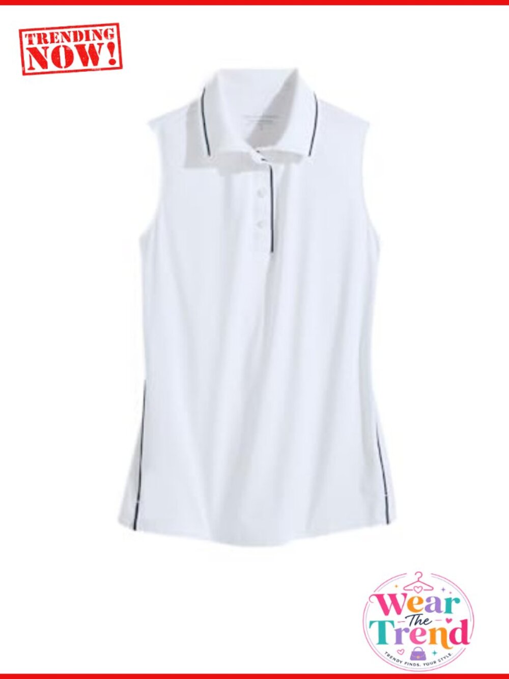 Sleeveless Performance Polo Moisture Wicking UPF 50+ Golf Shirt